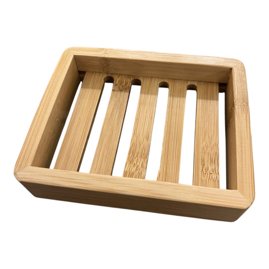 soap dish - natural bamboo - large shelf by plenty