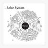 art print - letterpress - 8x8" - solar system map by archie's press
