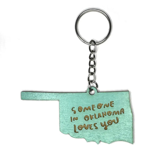 keychain - someone in oklahoma loves you - natural by snowmade