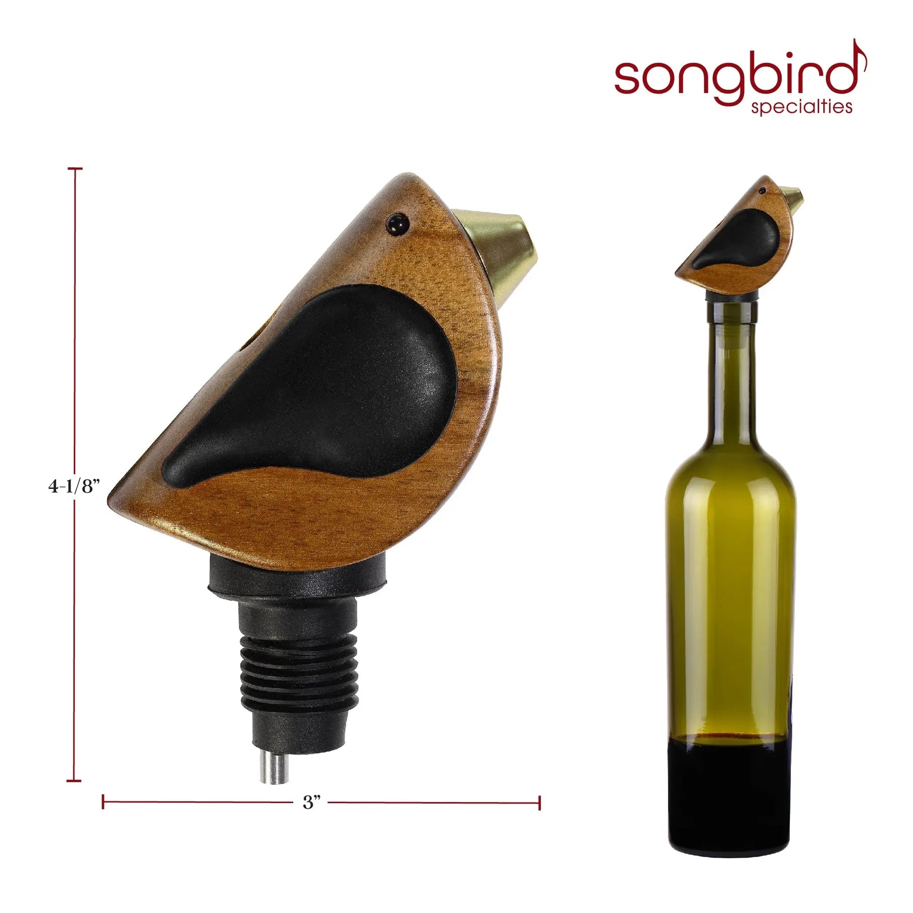 bottle pourer - songbird specialties® - black by totally bamboo