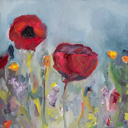 art print - "spark" (red poppies) by mary james ketch studio