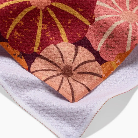 tea towel - microfiber autumn - spicy pumpkins by geometry house