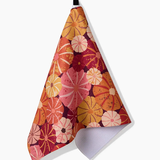 tea towel - microfiber autumn - spicy pumpkins by geometry house