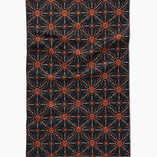 tea towel - microfiber halloween - spider geometric by geometry house