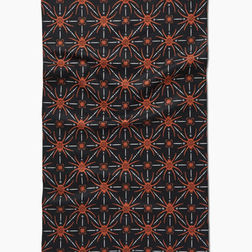 tea towel - microfiber halloween - spider geometric by geometry house