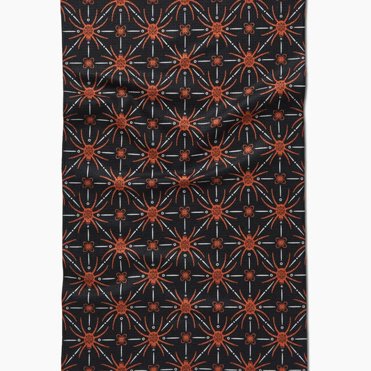 tea towel - microfiber halloween - spider geometric by geometry house