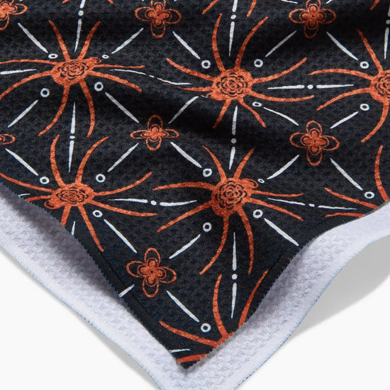 tea towel - microfiber halloween - spider geometric by geometry house