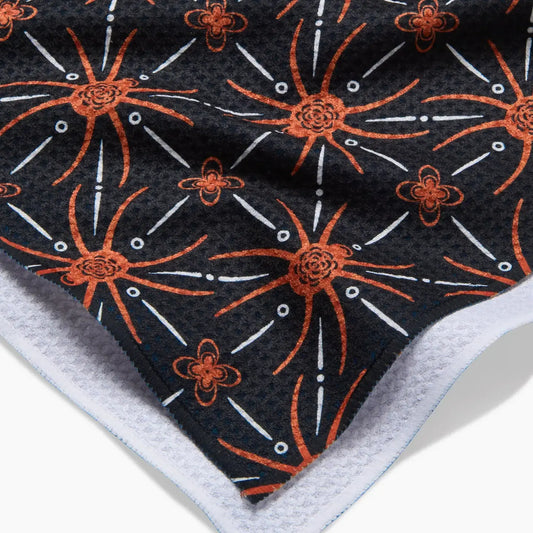 tea towel - microfiber halloween - spider geometric by geometry house