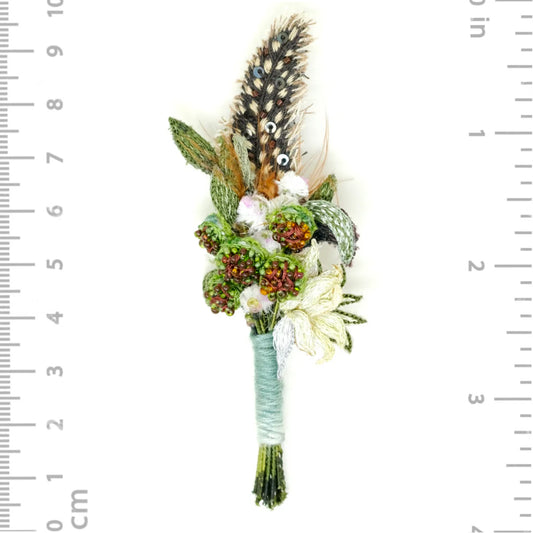 brooch pin - spotted feather boutonniere by trovelore