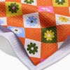 tea towel - microfiber - spring check (floral diamond) by geometry house