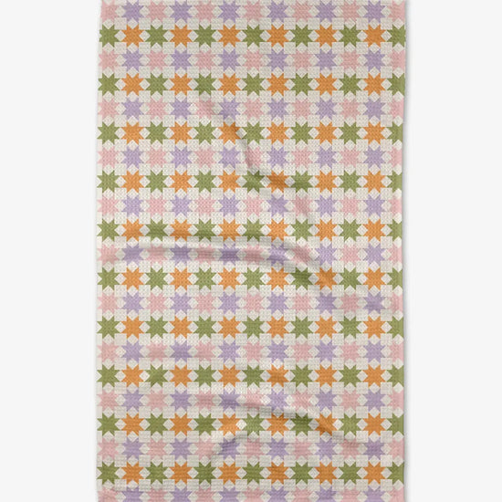 microfiber tea towel - spring quilt by geometry house