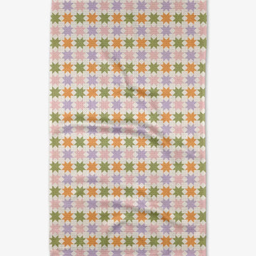 microfiber tea towel - spring quilt by geometry house
