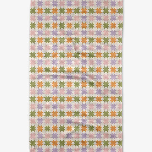 microfiber tea towel - spring quilt by geometry house