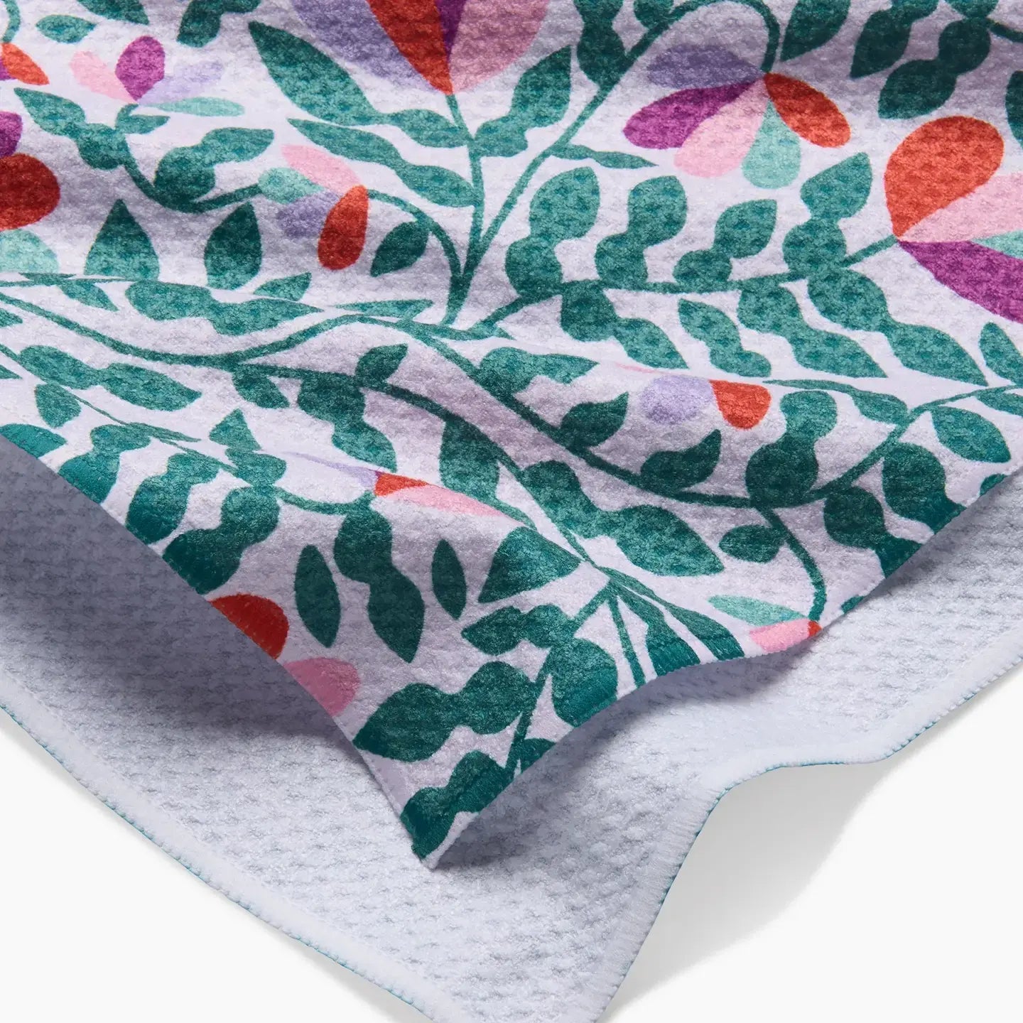 tea towel - microfiber - spring wavy leaves by geometry house