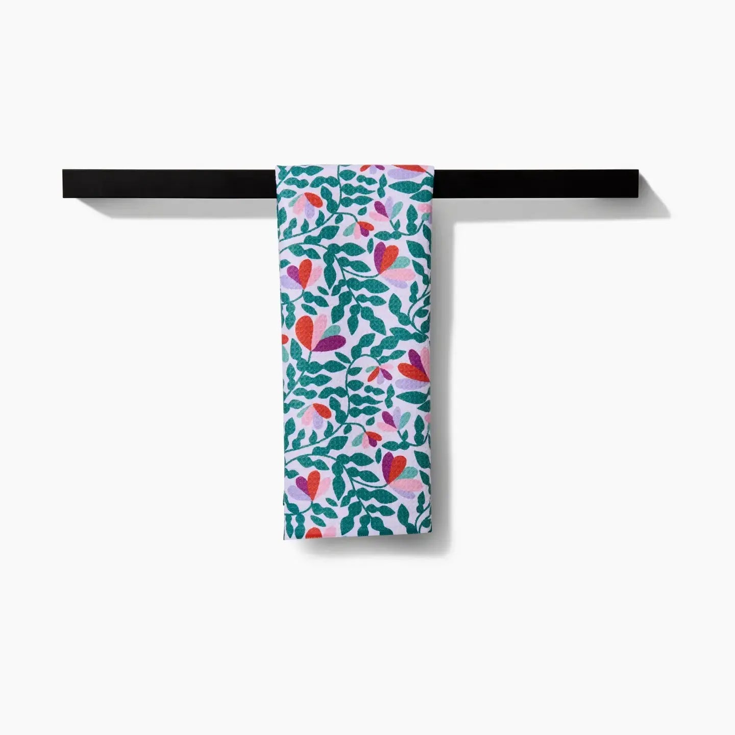 tea towel - microfiber - spring wavy leaves by geometry house