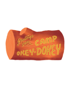 plaque card - greetings from camp okey-dokey by gibbs smith