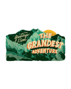 plaque card - greetings from the grandest adventure by gibbs smith