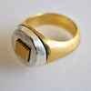 ring - square signet - bronze band/sterling top by montestruque