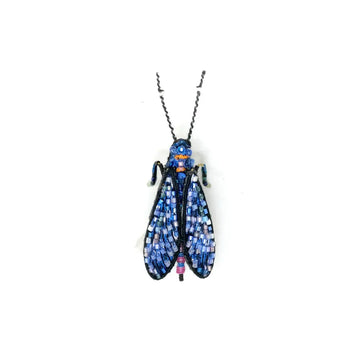 brooch pin - stained skywing fly by trovelore
