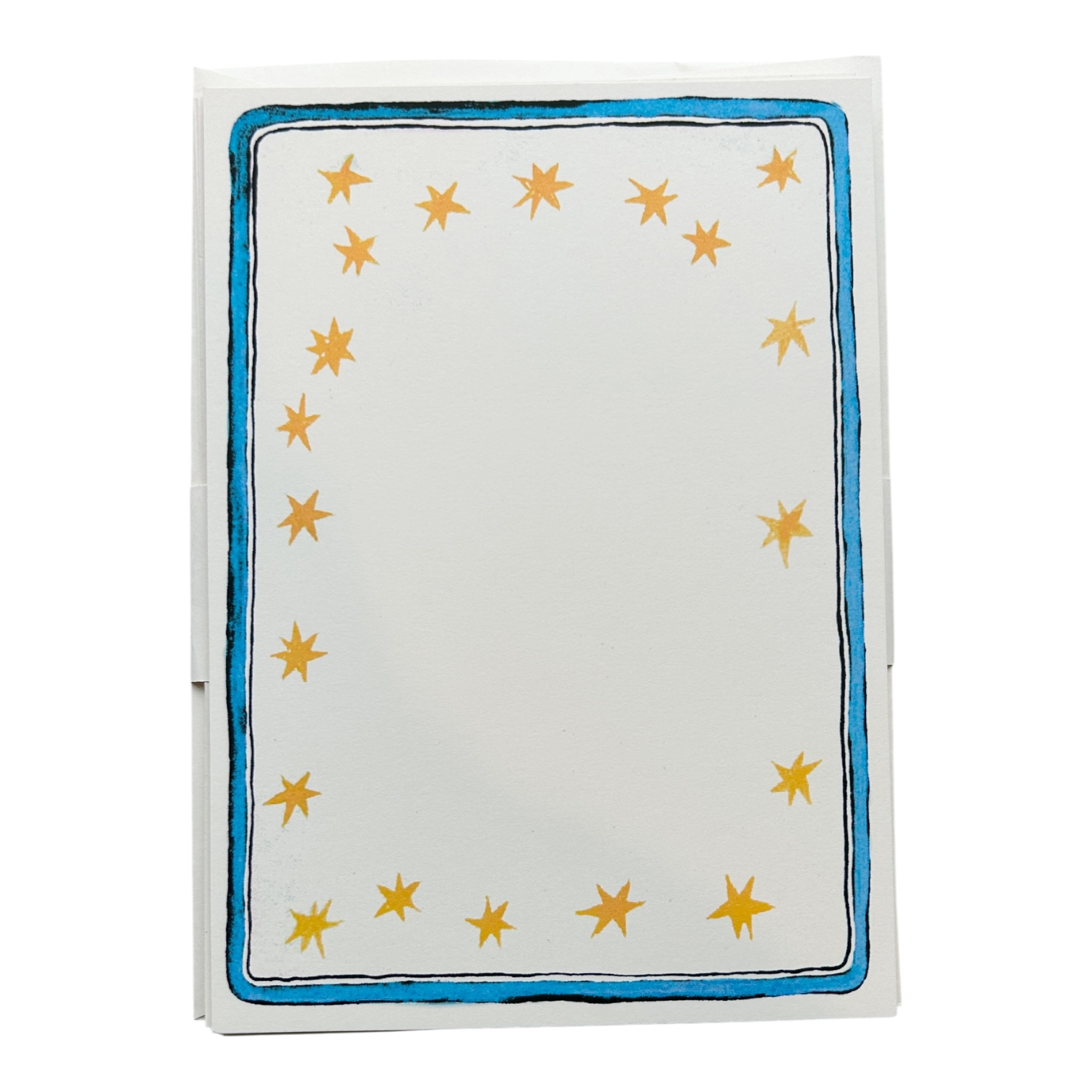 notecards - star & ribbon - blue frame - box set of 8 by parcel