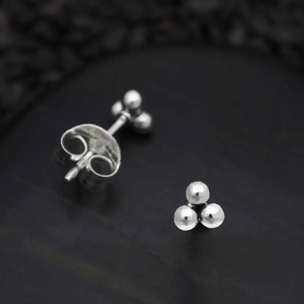 earring set - sterling 3 dots post by nina designs