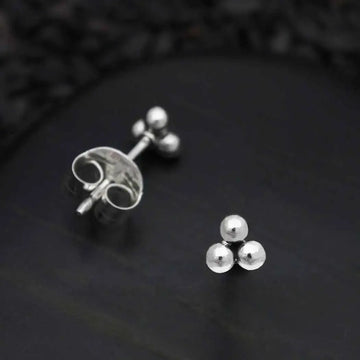 earring set - sterling 3 dots post by nina designs