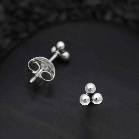 earring set - sterling 3 dots post by nina designs