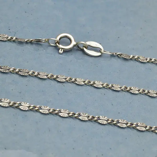 necklace - dainty sunburst chain 18" - sterling silver by nina designs
