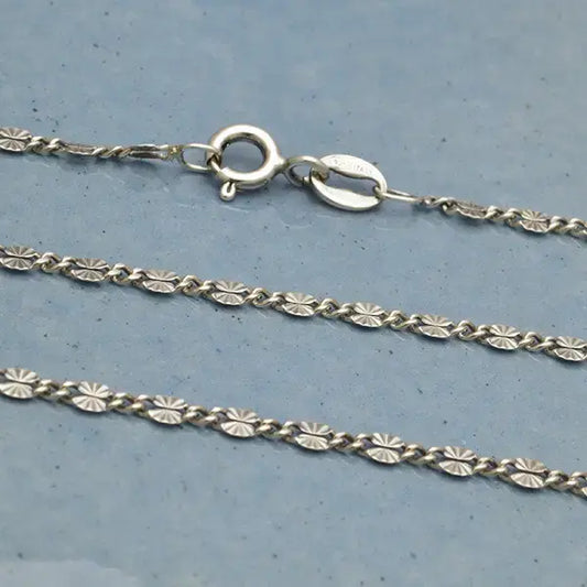 necklace - dainty sunburst chain 18" - sterling silver by nina designs