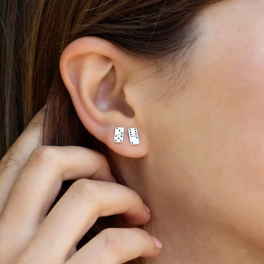 earring set - sterling domino post by nina designs