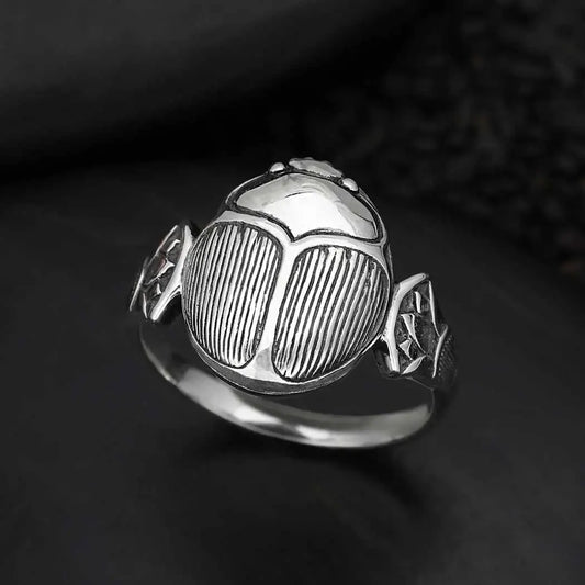 ring - scarab - sterling silver by nina designs