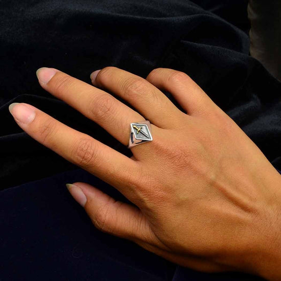 ring - sword signet - sterling silver by nina designs