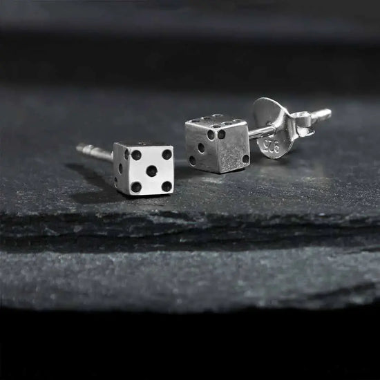 earrings set - sterling tiny dice stud by nina designs