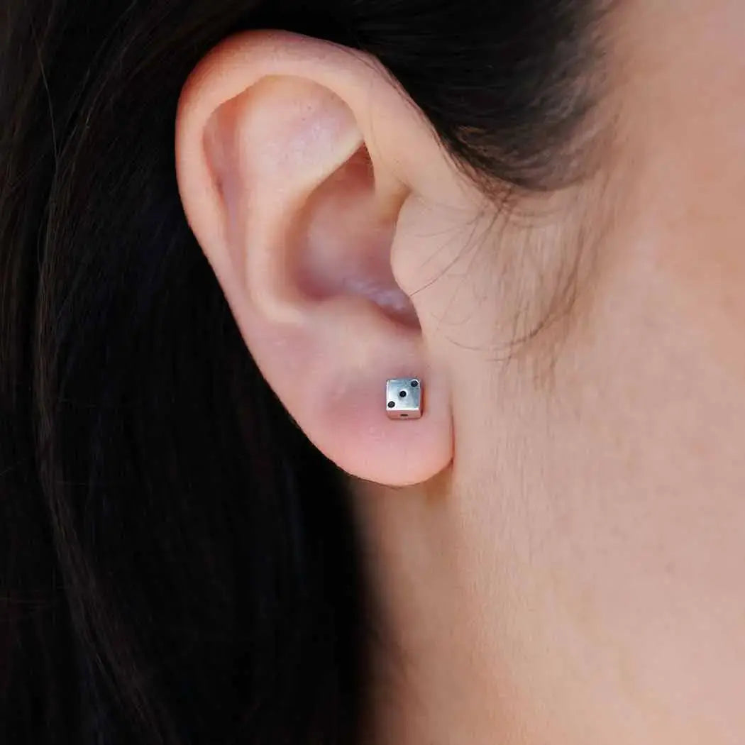 earrings set - sterling tiny dice stud by nina designs