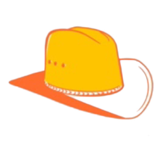 sticker - iconic cowboy hat - orange & yellow by plenty