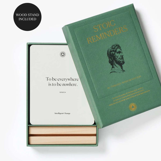 card set - stoic reminders - timeless wisdom quotes by intelligent change