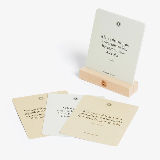 card set - stoic reminders - timeless wisdom quotes by intelligent change