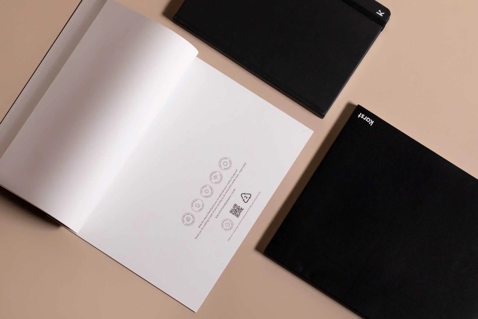 sketchpad - stone paper - softcover - black by ameico/karst