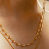 necklace - 2-strand string along hearts - 18kgp by peter and june