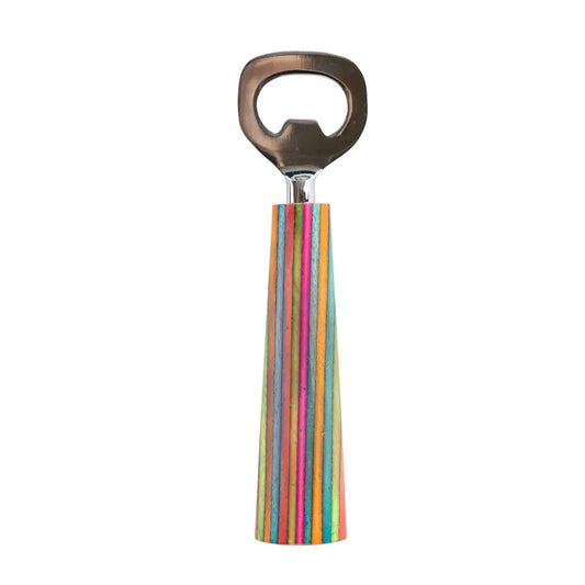 bottle opener - striped papri wood by ten thousand villages