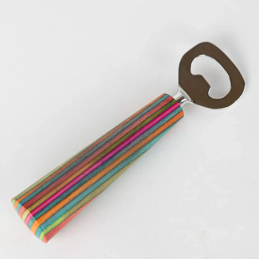 bottle opener - striped papri wood by ten thousand villages