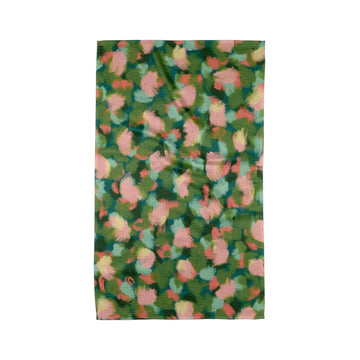 tea towel - microfiber - stroke of genius (abstract florals) by geometry house