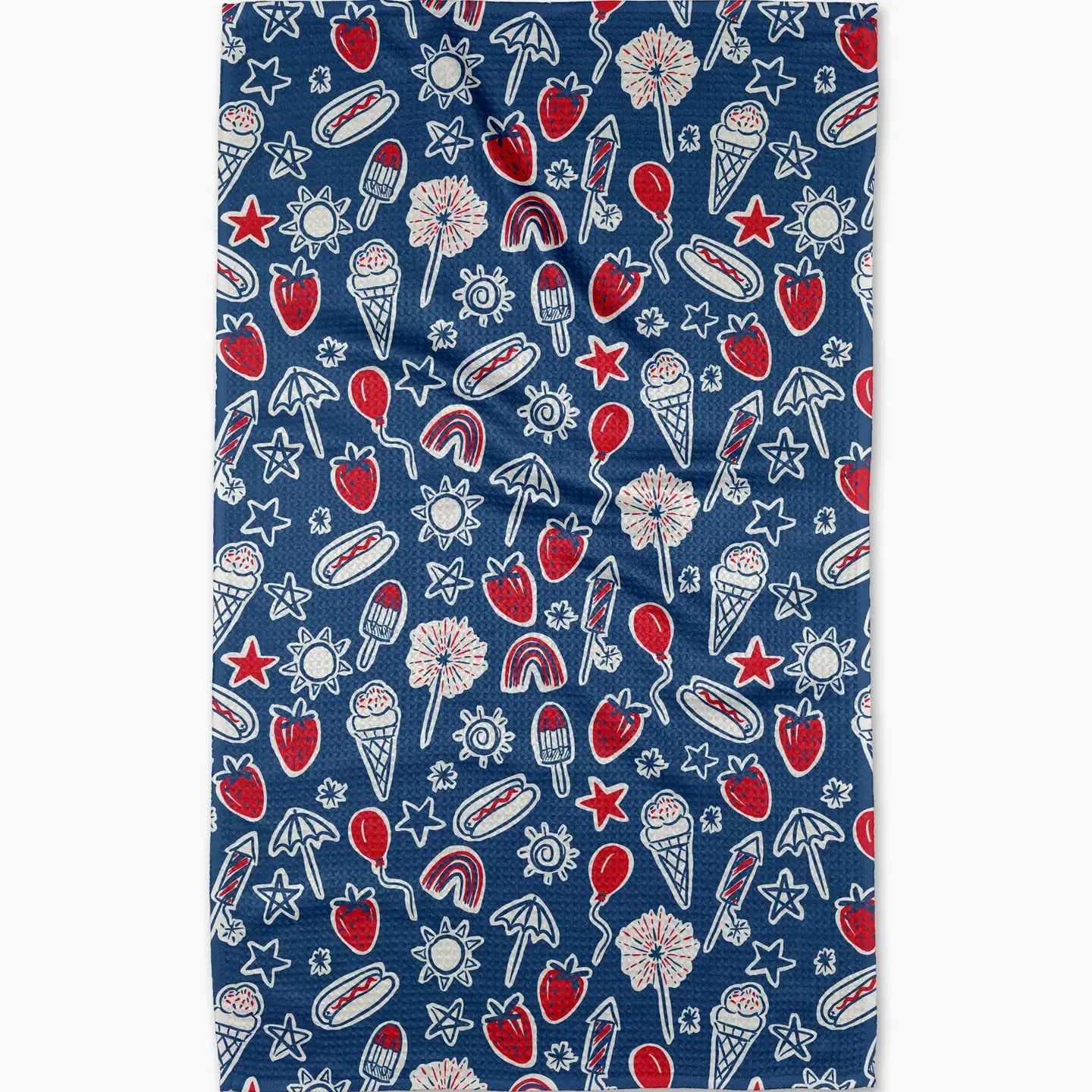 tea towel - microfiber - summer fun blue by geometry house