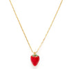 necklace - strawberry charm - 14k gold plate by amano studio