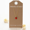 necklace - strawberry charm - 14k gold plate by amano studio
