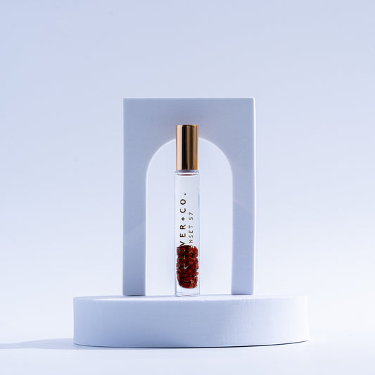 fragrance roll-on - bougie stick - sunset 57 by oliver fragrance co.