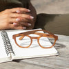 readers - blue light - "sunset" - matte brown marble by blue planet eyewear
