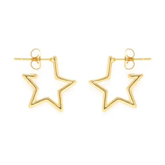earrrings - star hoops - 14k gold plate by amano studio