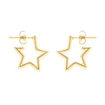 earrrings - star hoops - 14k gold plate by amano studio