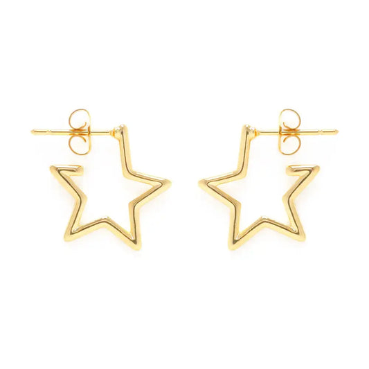 earrrings - star hoops - 14k gold plate by amano studio